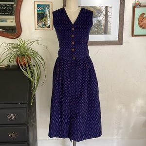 Vintage Corduroy Vest and Skirt Set